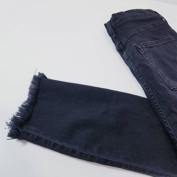 3x1 NYC Skinny Jeans Black High Rise Frayed Hem Denim - Picture 10 of 12